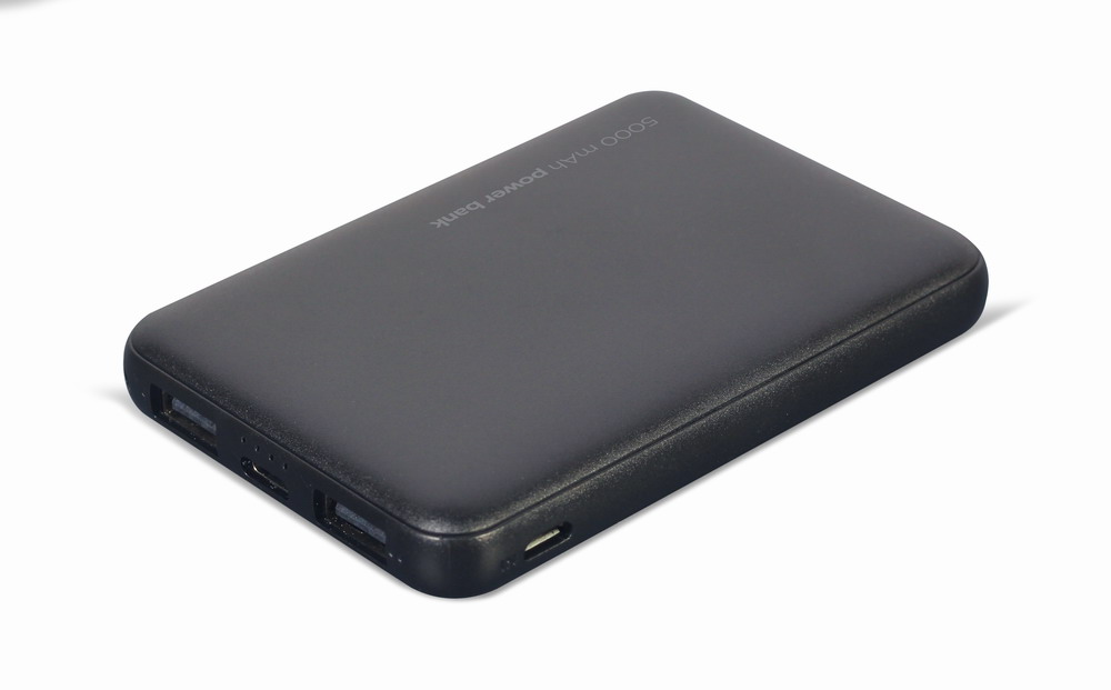 Gembird Powerbank type-c da 5000 mAh con 2 uscite USB, nero