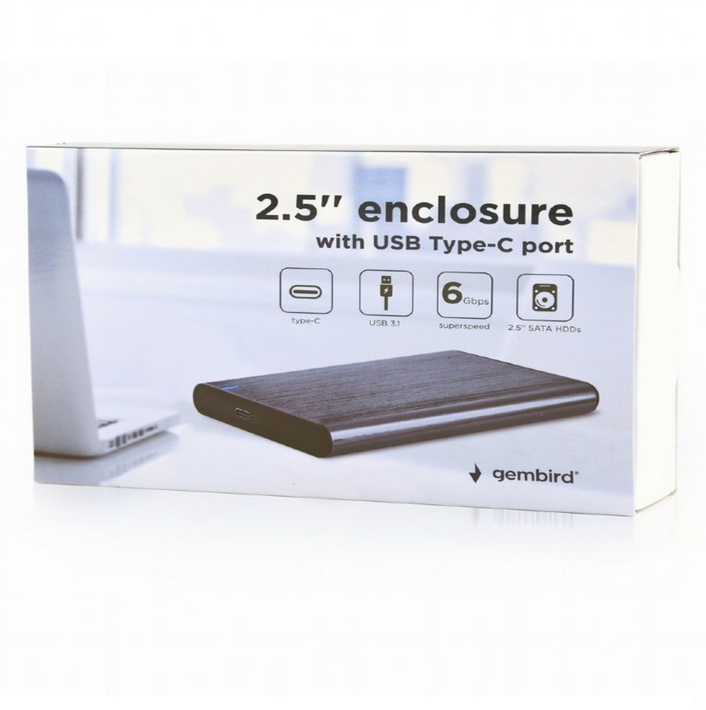 Gembird Box esterno per HDD da 2.5" USB 3.1 porta Type-c