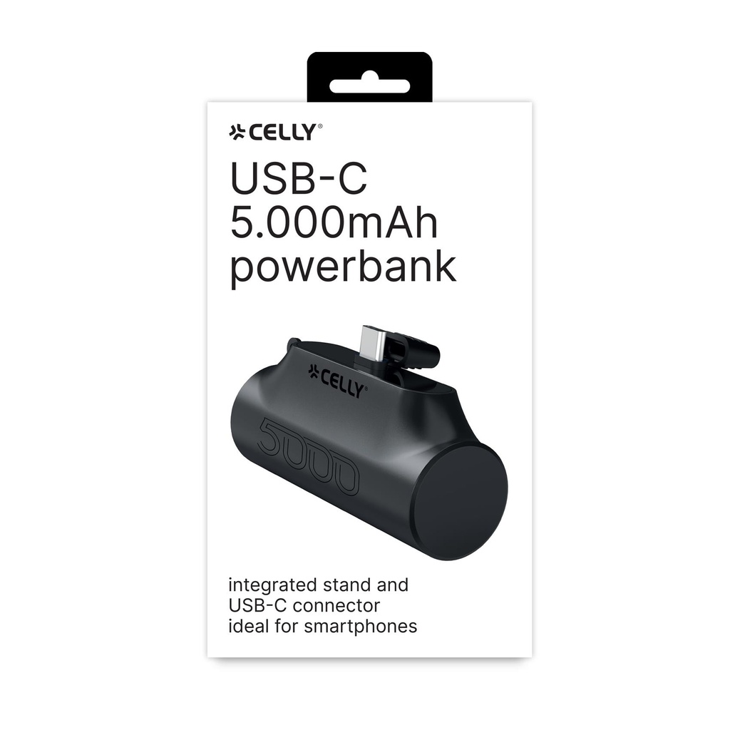 Celly Powerbank Compact 5.000mAh, Nero