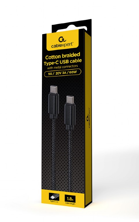 Cablexpert cavo dati e ricarica power delivery type-c/type-c  1,8 m