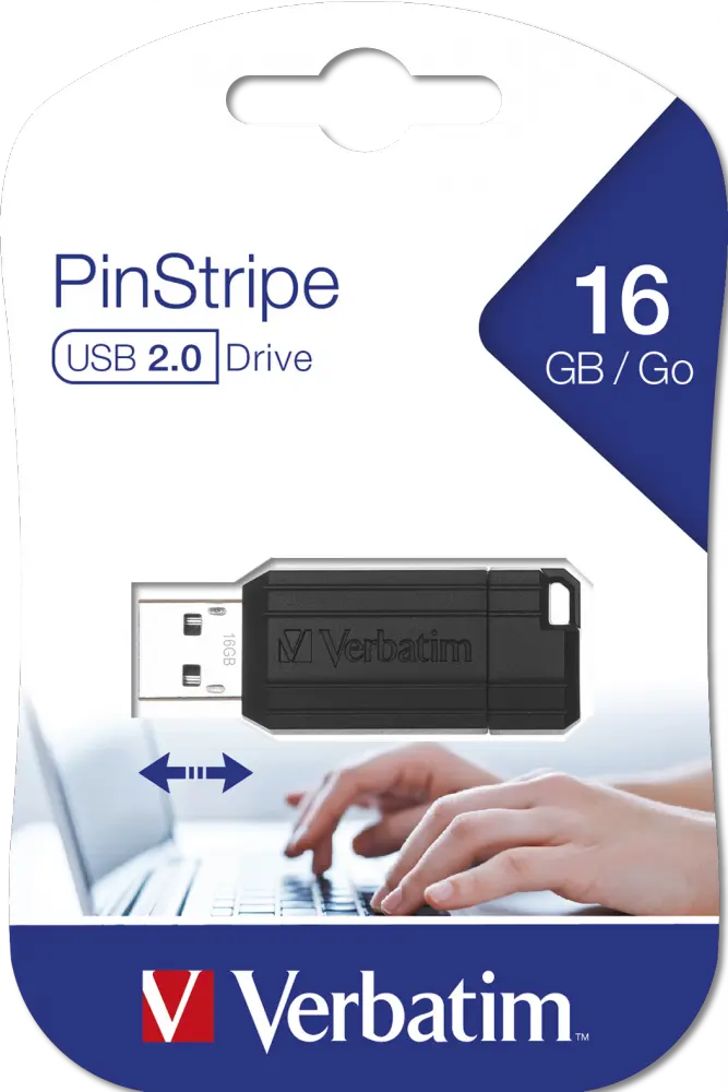 Verbatim USB Pinstripe 16GB 2.0, Nero