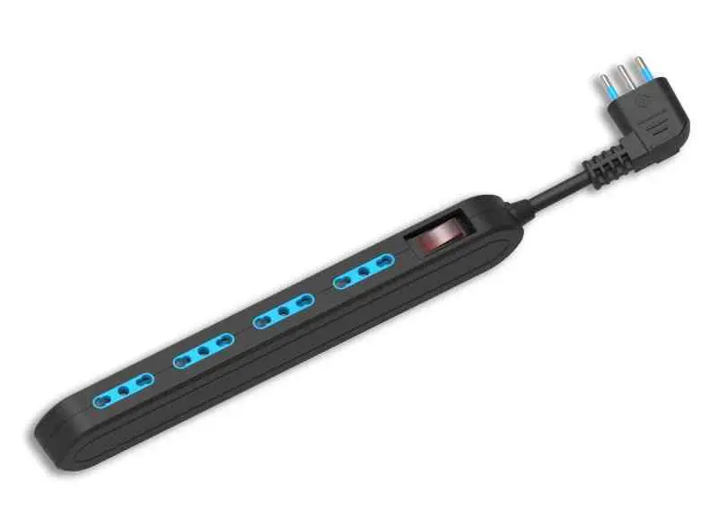 Multipresa salva spazio 4 Bipasso con interruttore Nero 10A, 1,5M