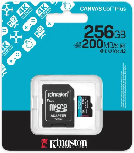 [SDCG4/256GB] Kingston Micro SD con Adat. 256GB C10 u3 v30 A2 200MB/s