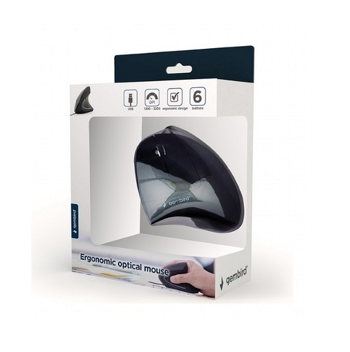 [MUS-ERGO-01] Mouse verticale ottico ergonomico a 6 pulsanti usb 1200-3200 DPI, nero