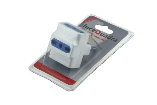 [E269] Adattatore multiplo 16A Bipasso 3 vie, con blister