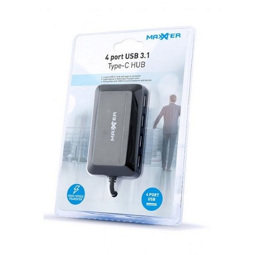 [ACT-HUB3C-4P] Maxxter HUB 4-porte USB 3.0, Type-c