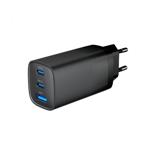[TA-UC-PDQC65-01-BK] Gembird Alimentatore 65W 1-USB e 2 Type-c 3.0 , Nero
