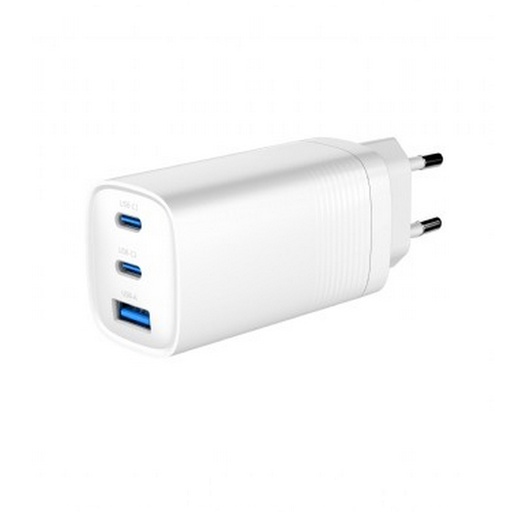 [TA-UC-PDQC65-01-W] Gembird Alimentatore 65W 1-USB e 2 Type-c 3.0 , Bianco
