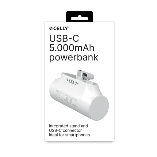 [PBC5000WH] Celly Powerbank Compact 5.000mAh, Bianco