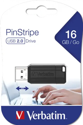 [49063] Verbatim USB Pinstripe 16GB 2.0, Nero