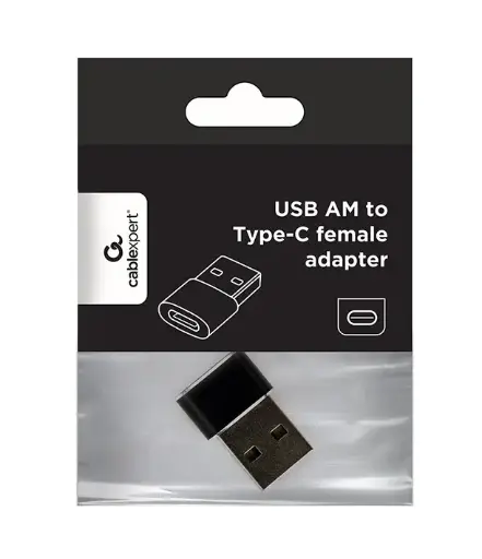 [A-USB2-AMCF-02] Cablexpert Adattatore USB da AM a tipo C femmina, nero