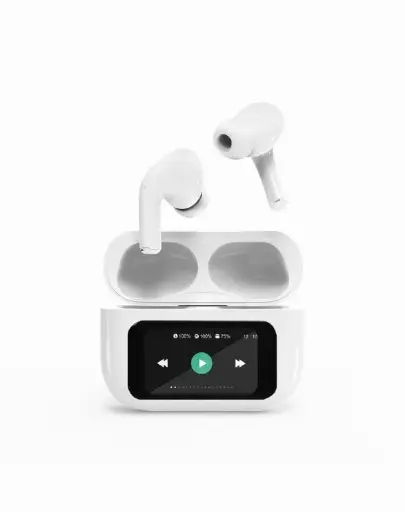 [TWS-LCD-ANC-01-W] Gembird Auricolari BT TWS con display LCD e cancellazione attiva del rumore, bianco