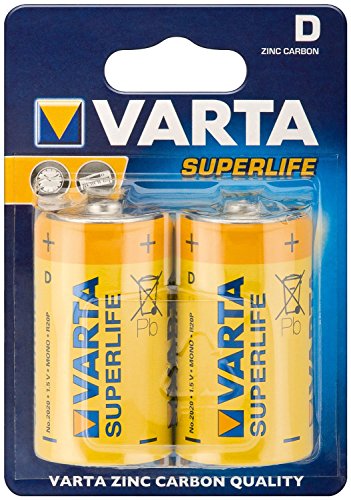 [02014101412] Varta Super Heavy duty Mezzatorcia C Zinco Carbone Bl2 pz