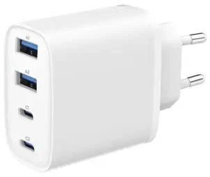 [TA-UC-2A2C-PD40-01-W] Gembird Caricabatterie rapido USB PowerDelivery GaN a 4 porte da 40 W, bianco